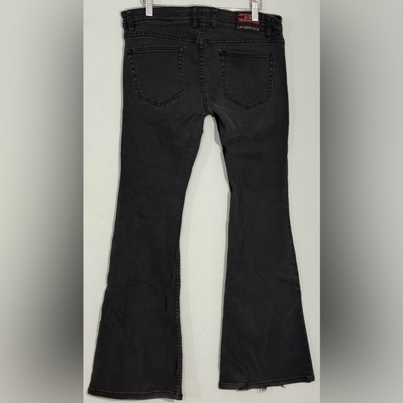 Lip Service Rockstar Bootcut Jeans Sz34 Black Goth Punk - Picture 2 of 8